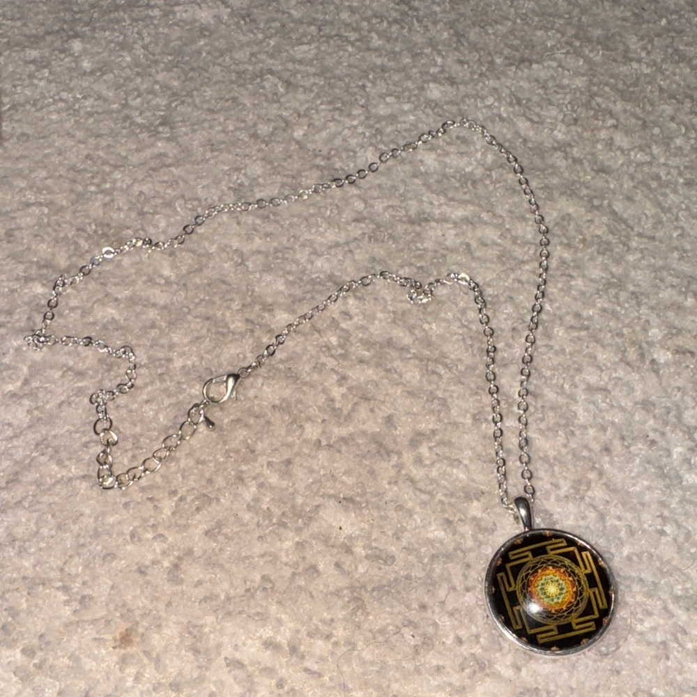 Silver Mandala Pendant Necklace